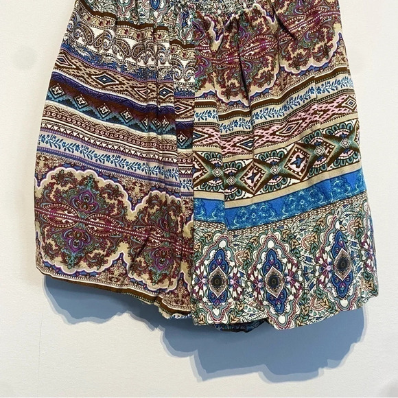 Strapeless boho short romper / multi / XL - Picture 6 of 10